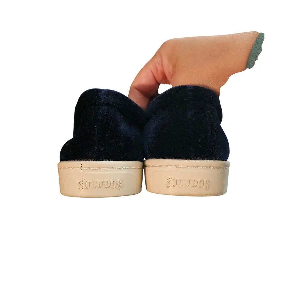 Soludos Navy Velvet Celestial Beaded Slip on Sneakers Size‎ 7.5